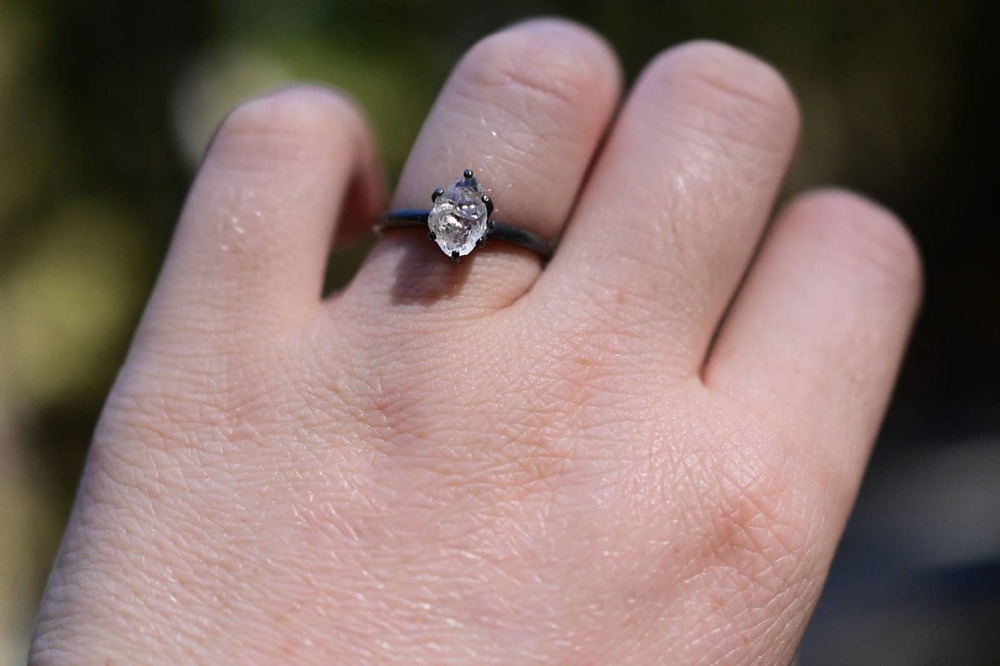 Simple Raw Diamond Engagement Ring Modern Stylish Trendy Classic Rough